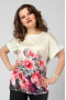 Блуза "СКС" 2740 (Цветы/молочный купон)